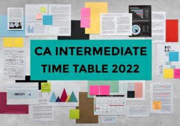 CA Intermediate Time Table 2022